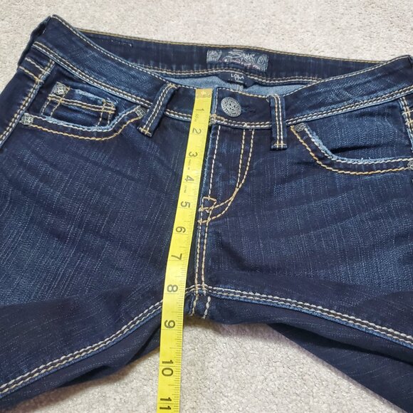 SILVER JEANS Lola Bootcut Jeans Stretch Mid-Rise Selvedge Blue Women's 28 X 32" - Picture 13 of 16